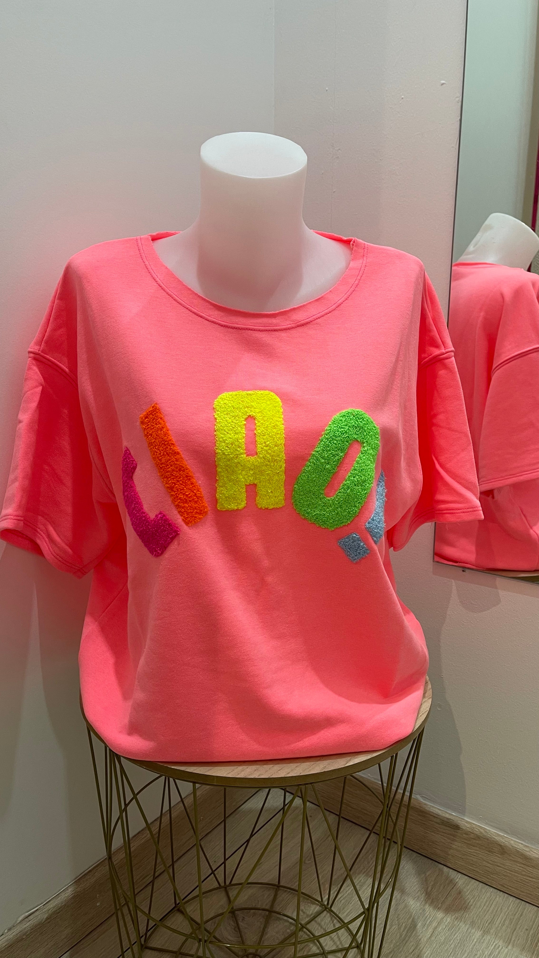 T-Shirt brodé rose