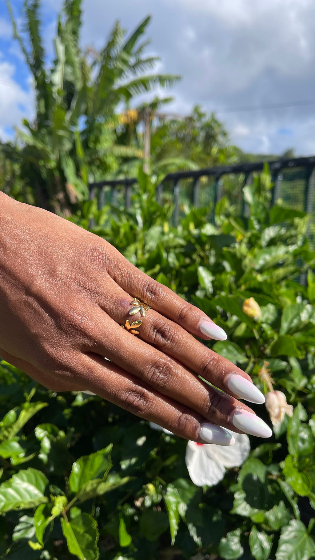Bague Feuille Ajustable