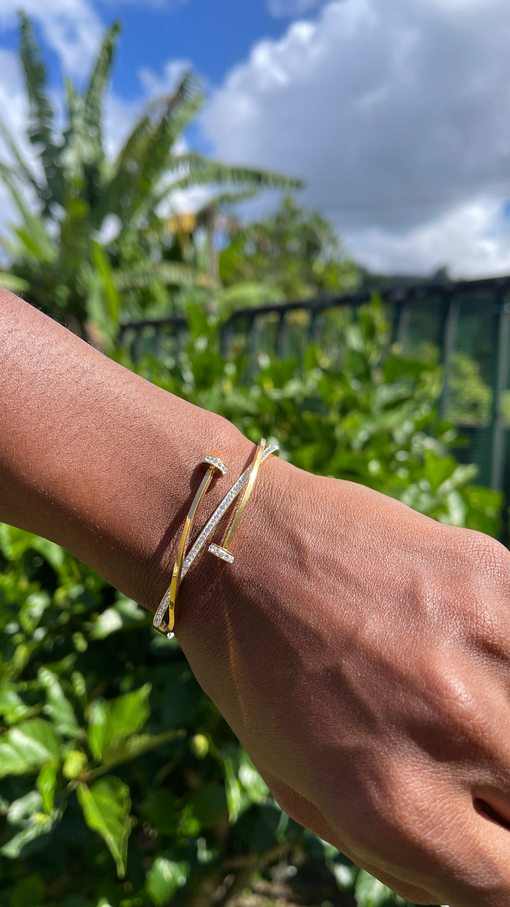 Bracelet jonc clou en acier inoxydable