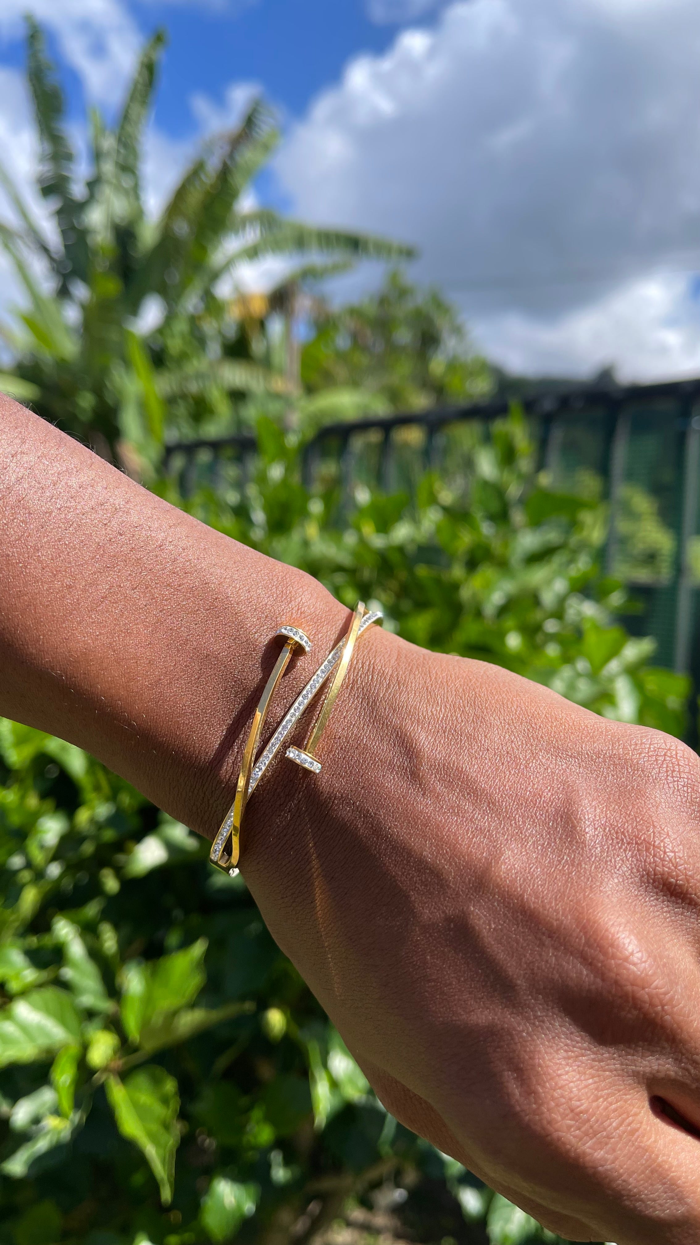 Bracelet jonc clou en acier inoxydable