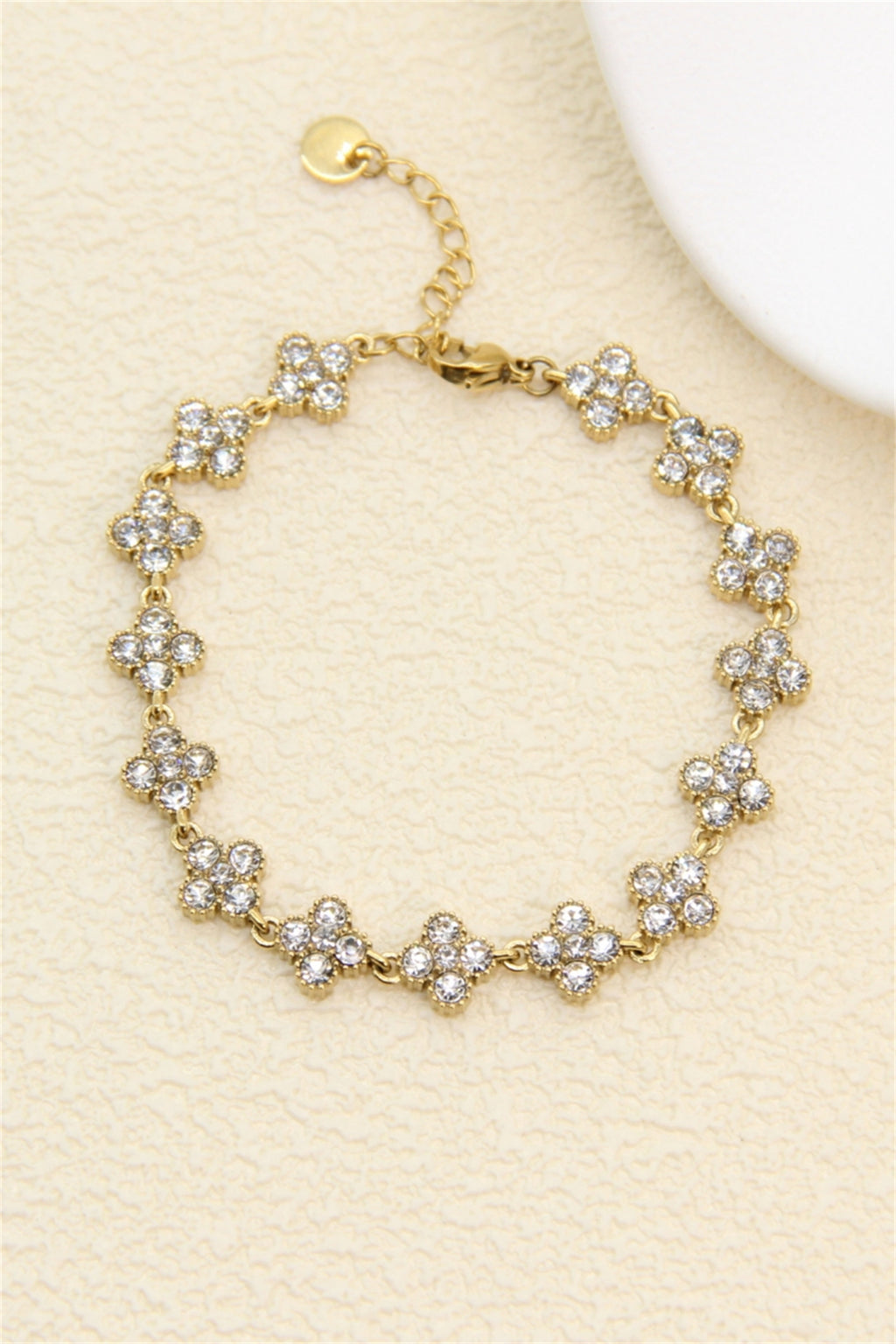Bracelet trèfles pavés de zircons