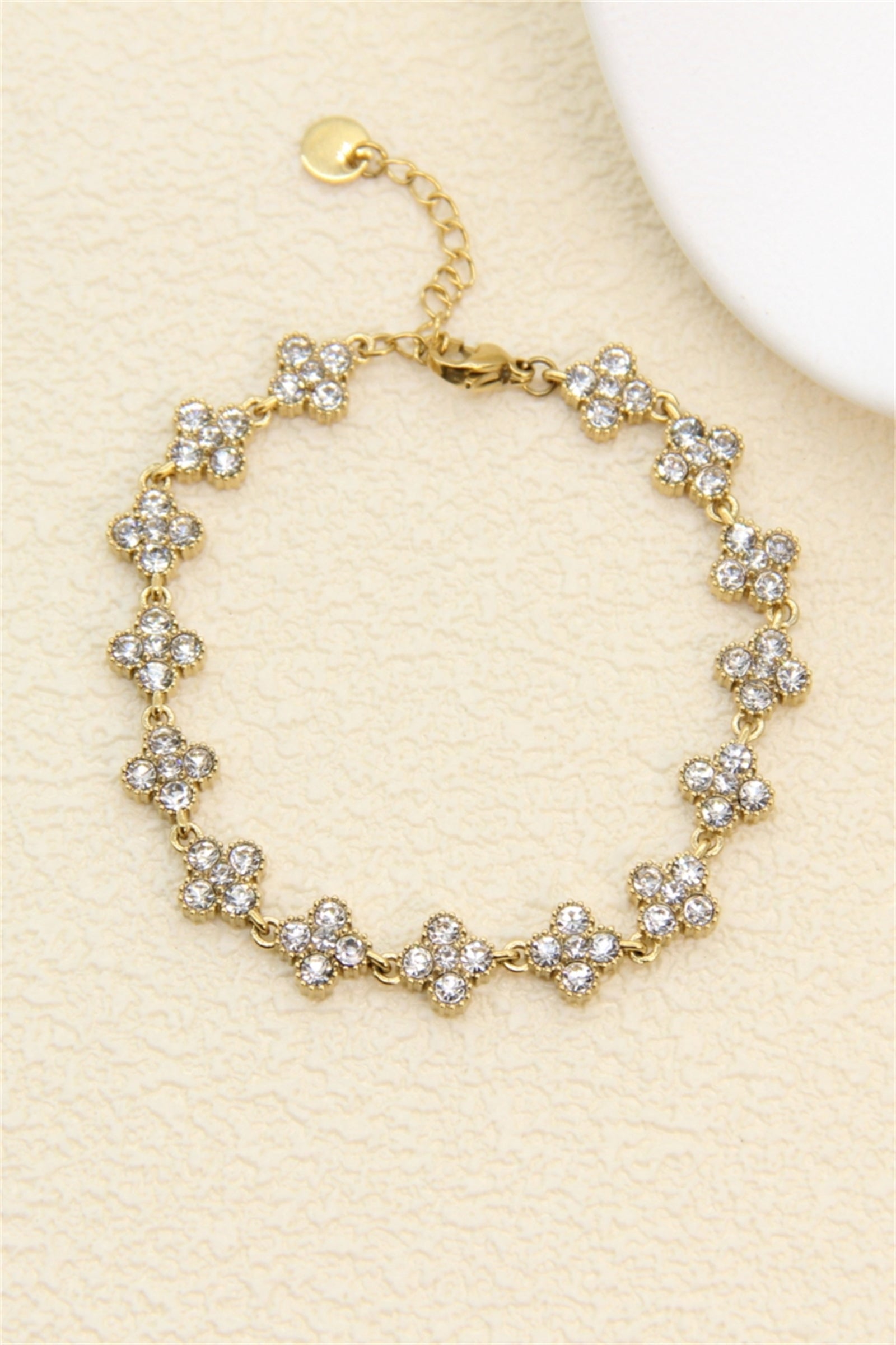 Bracelet trèfles pavés de zircons