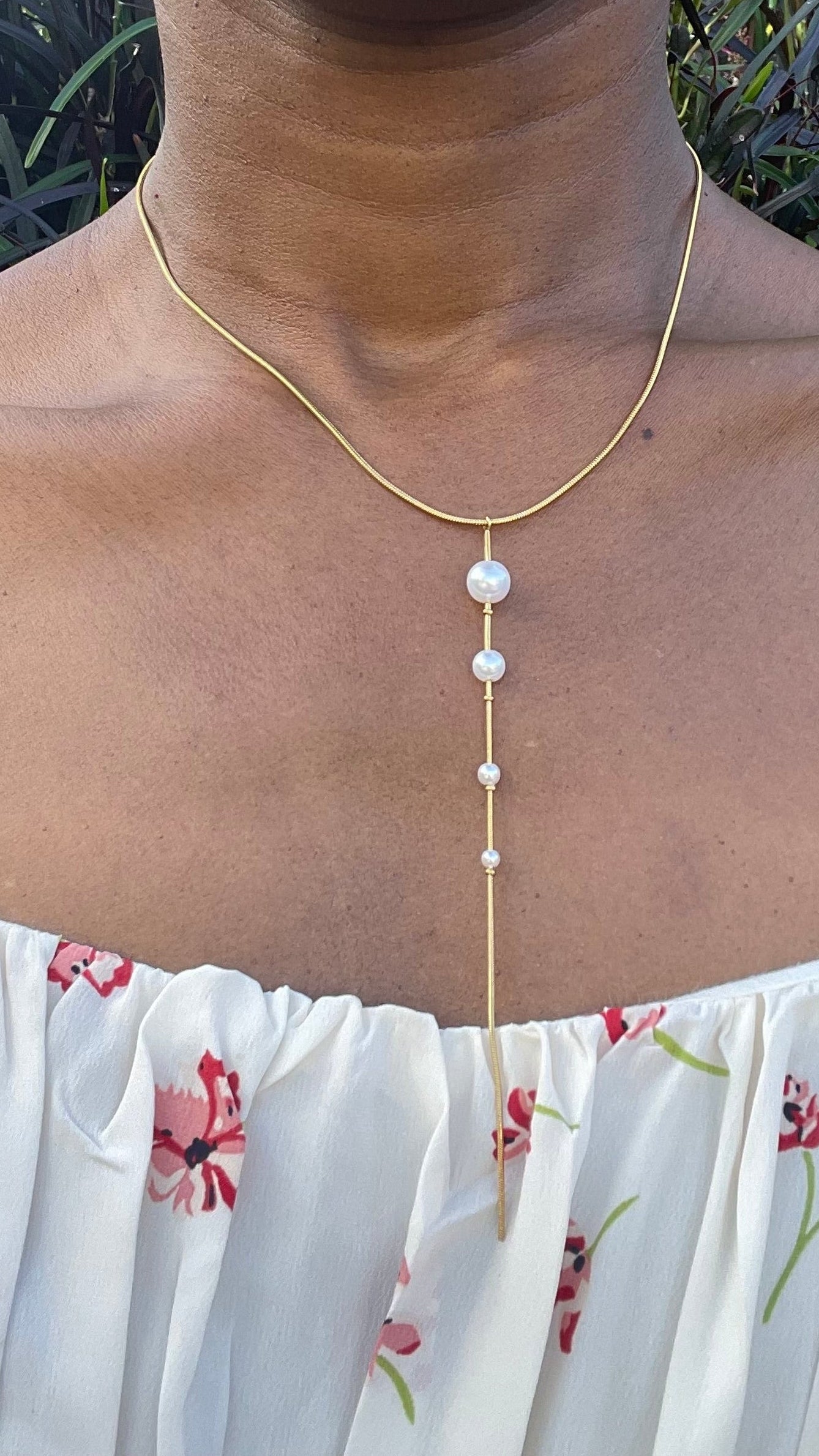 Collier Y Orné de Perles
