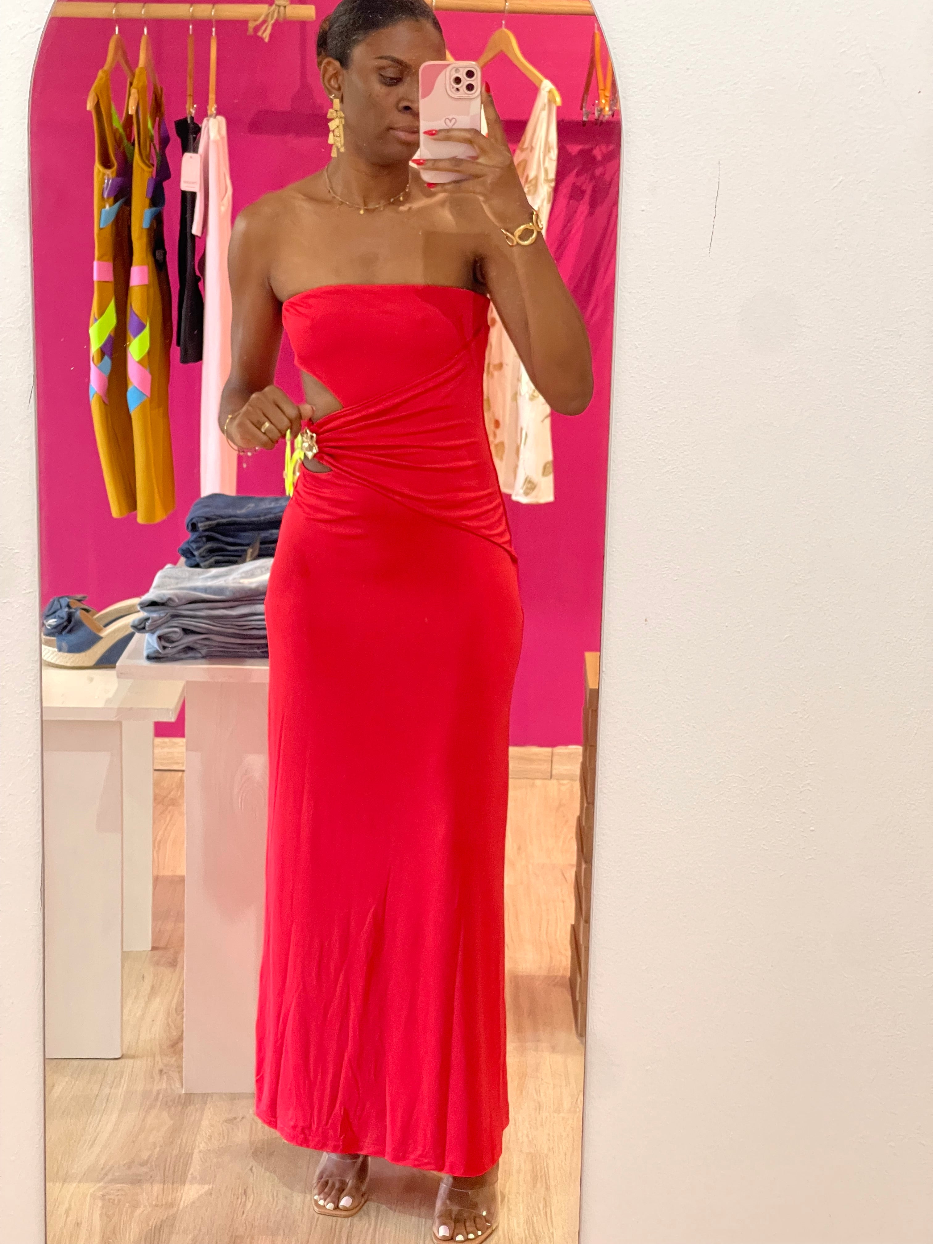 ROBE EMERAUDE ROUGE