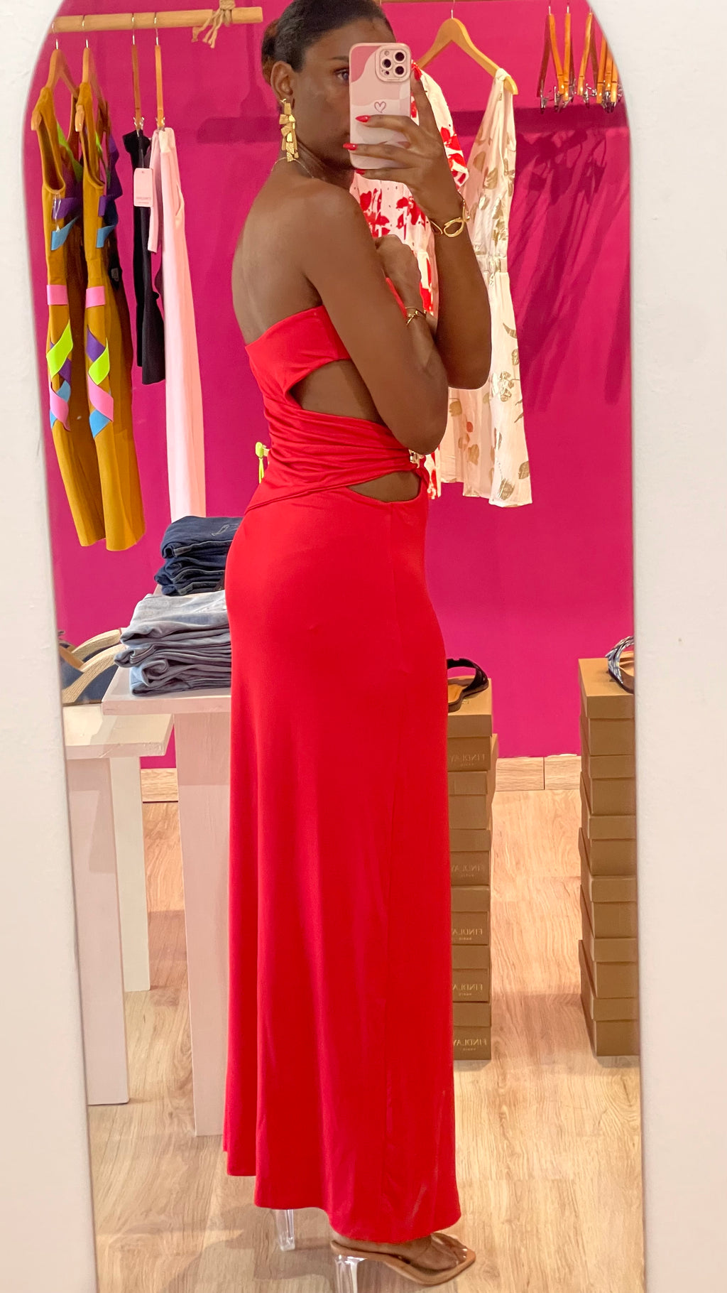 ROBE EMERAUDE ROUGE
