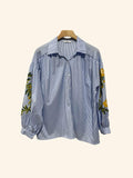 Chemise à rayure bleu