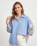 Chemise à carreaux bleu